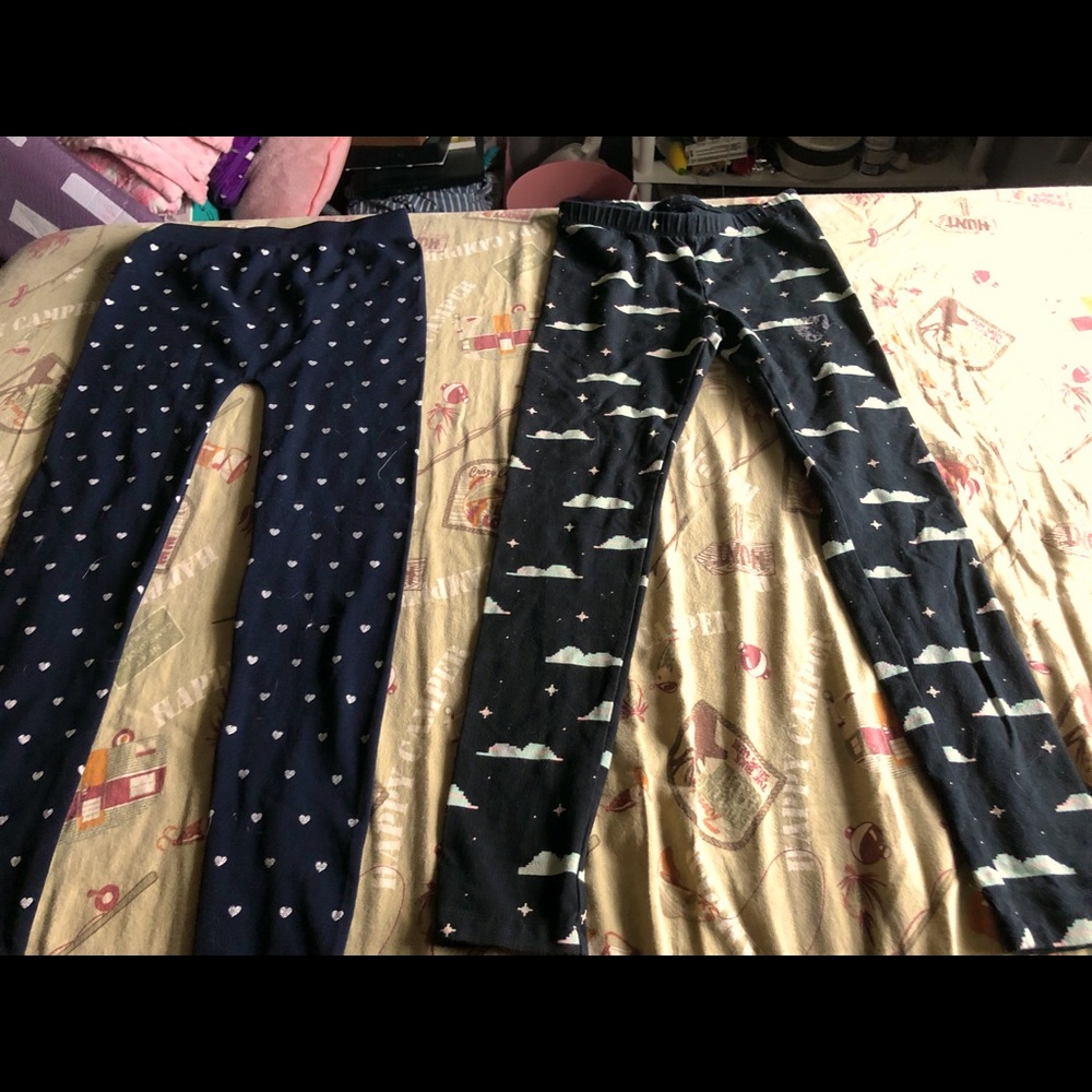 Two piece black and blue leggings